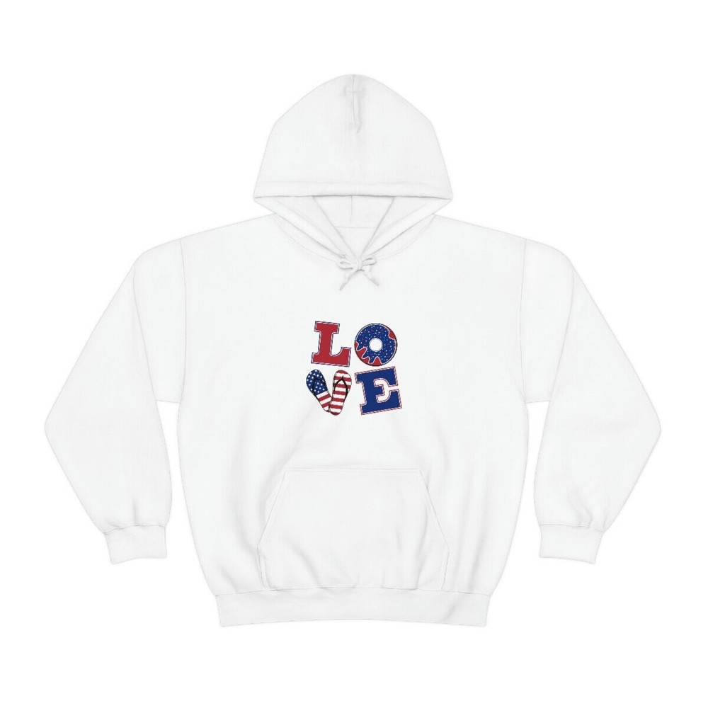 Love USA Unisex Heavy Blend Hooded Sweatshirt NWOT